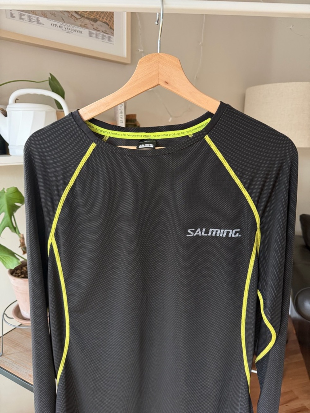 Salming Vented Running Performance Top with Neon Accents